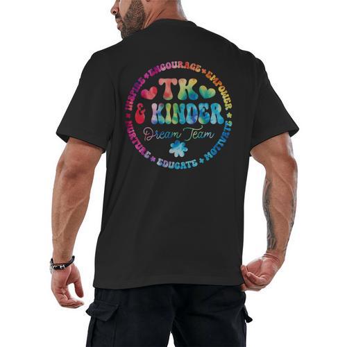 TK & Kinder Dream Team Transitional Kindergarten Teacher Men's Back Print T-Shirt - teacherstshirts.com CA