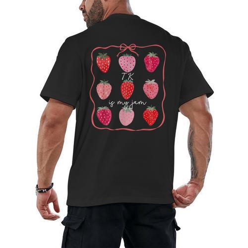 TK Is My Jam Transitional Kindergarten TK Teacher Strawberry Men's Back Print T-Shirt - teacherstshirts.com AU