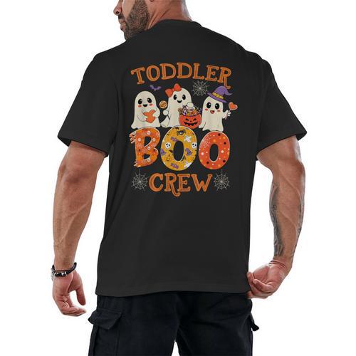 Toddler Boo Crew Halloween Costume For Teacher Kids Men's Back Print T-Shirt - teacherstshirts.com DE