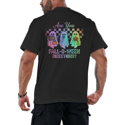 Vintage Are You Fall O Ween Directions Teacher Halloween Men's Back Print T-Shirt - teacherstshirts.com