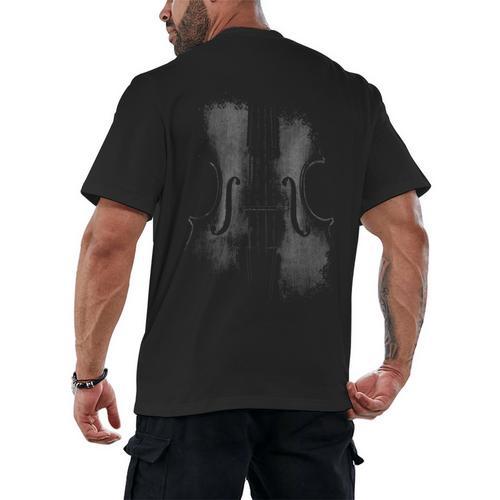 Violin Player Instrument Music Teacher Musical Violinist Men's Back Print T-Shirt - teacherstshirts.com UK