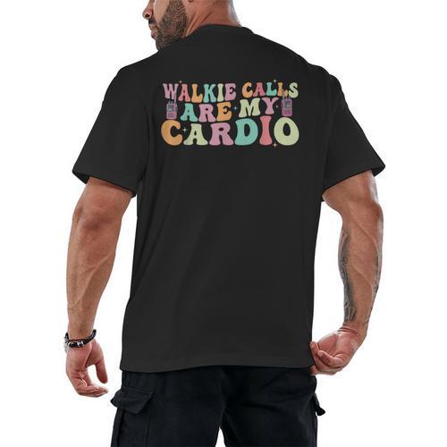 Walkie Calls Are My Cardio SPED Teacher Inclusion ABA Men's Back Print T-Shirt - teacherstshirts.com AU