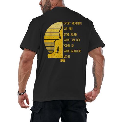 Yoga Meditation Buddha Yoga Teacher T-Shirt Men's Back Print T-Shirt - teacherstshirts.com