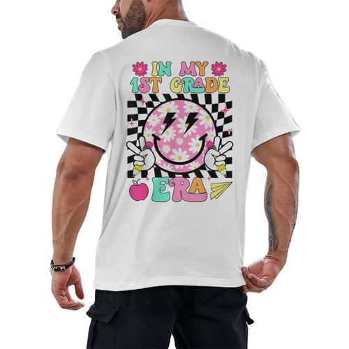 In My 1st Grade Era Smile Face Back To School Teacher Kid Men's Back Print T-Shirt - teacherstshirts.com