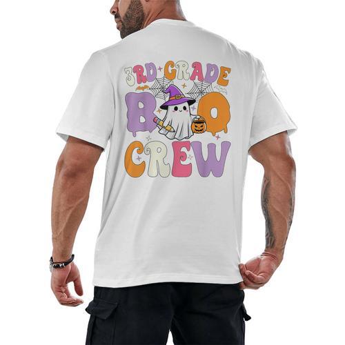 3rd Grade Boo Crew Spooky Third Grade Halloween Teacher Men's Back Print T-Shirt - teacherstshirts.com UK