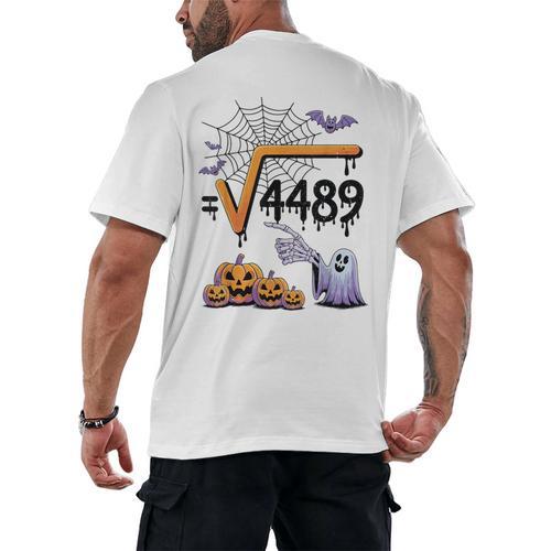 4489 Square Root 67 Math Teacher Halloween Costume Professor Men's Back Print T-Shirt - teacherstshirts.com CA