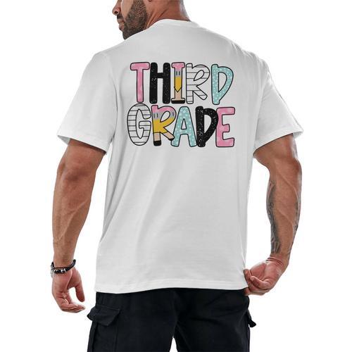 Back To School Third Grade Teacher First Day Of 3rd Grade Men's Back Print T-Shirt - teacherstshirts.com