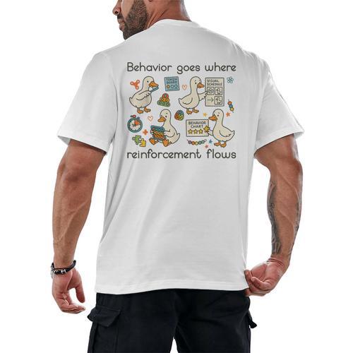 Behavior Analyst Silly Goose RBT ABA Therapy Sped Teacher Men's Back Print T-Shirt - teacherstshirts.com UK