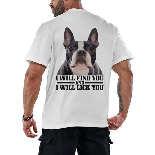 Boston Terrier Will Find And Lick You Bostie Mom Men's Back Print T-Shirt - Bostonterriersmerch.com