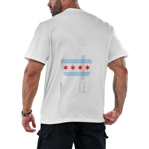 Chicago Teachers Matter Support Union Education Red For Ed Raglan Baseball Tee Men's Back Print T-Shirt - teacherstshirts.com CA