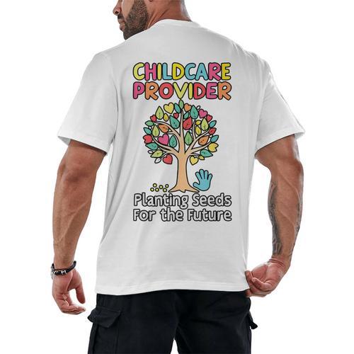 Childcare Provider Job Daycare Provider Daycare Teacher Men's Back Print T-Shirt - teacherstshirts.com DE