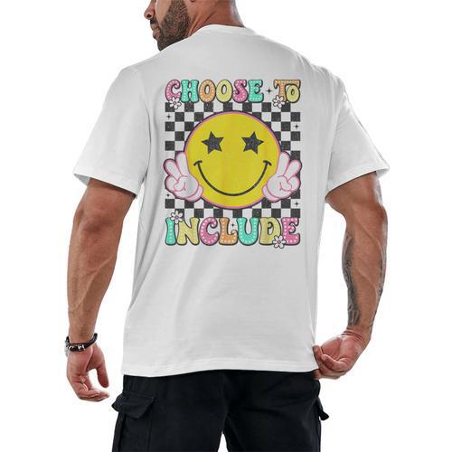 Choose To Include Special Education Teacher Autism Awareness Men's Back Print T-Shirt - teacherstshirts.com DE