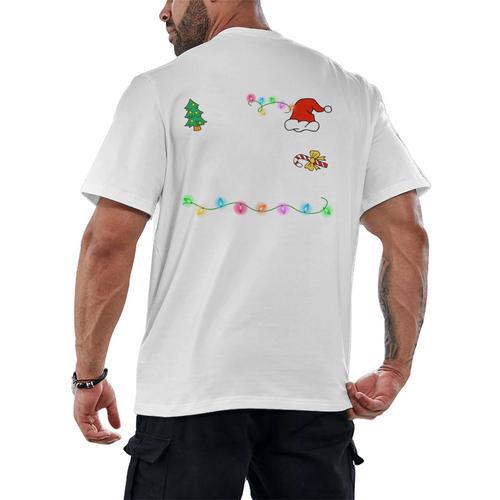 Is It Christmas Break Yet Teacher Xmas Light Santa Hat Men's Back Print T-Shirt - teacherstshirts.com UK