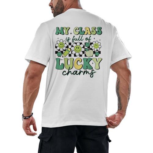 My Class Is Full Of Lucky Charms St Patricks Day Teacher Men's Back Print T-Shirt - teacherstshirts.com