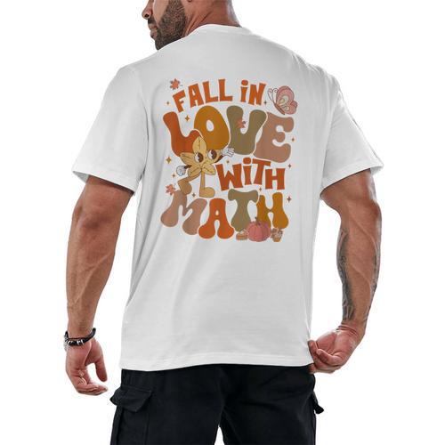 Fall In Love With Science Math Teacher Fall Thanksgiving Men's Back Print T-Shirt - teacherstshirts.com AU