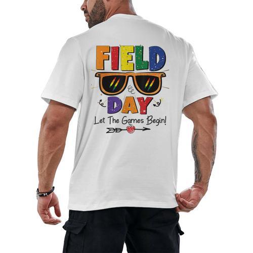 Field Day 2025 Let The Games Begin Kids Boys Girls Teachers Men's Back Print T-Shirt - teacherstshirts.com