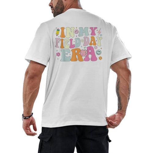 In My Field Day Era Teacher Kids Cute Groovy Field Day Men's Back Print T-Shirt - teacherstshirts.com AU