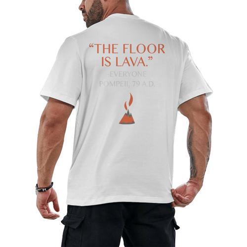 The Floor Is Lava For History Lovers & Teachers Premium Tri-Blend Men's Back Print T-Shirt - teacherstshirts.com CA