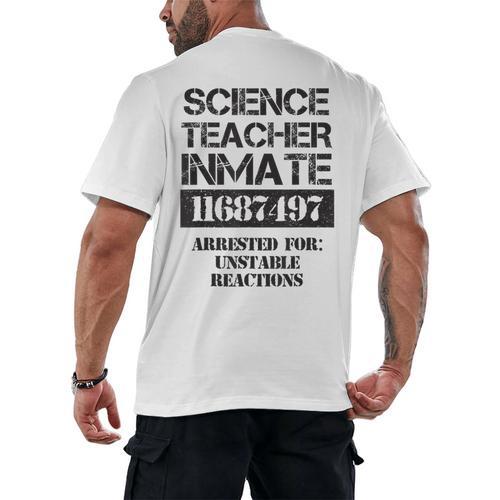 Halloween Science Teacher Prisoner Costume Men's Back Print T-Shirt - teacherstshirts.com UK