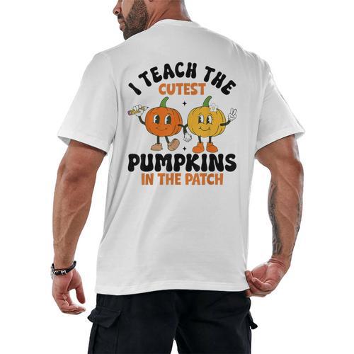 Halloween Teacher I Teach The Cutest Pumpkins In The Patch Men's Back Print T-Shirt - teacherstshirts.com AU