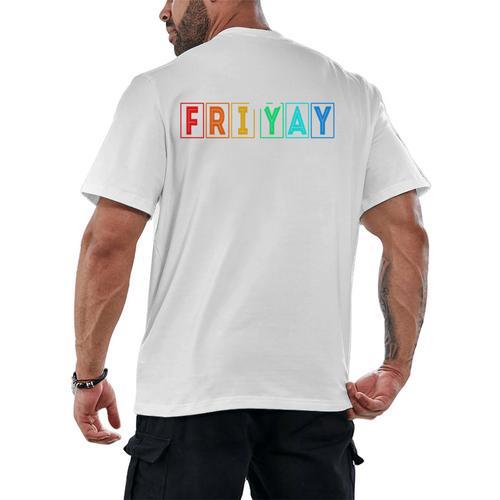 Happy Fri Yay Teacher Friday Men's Back Print T-Shirt - teacherstshirts.com