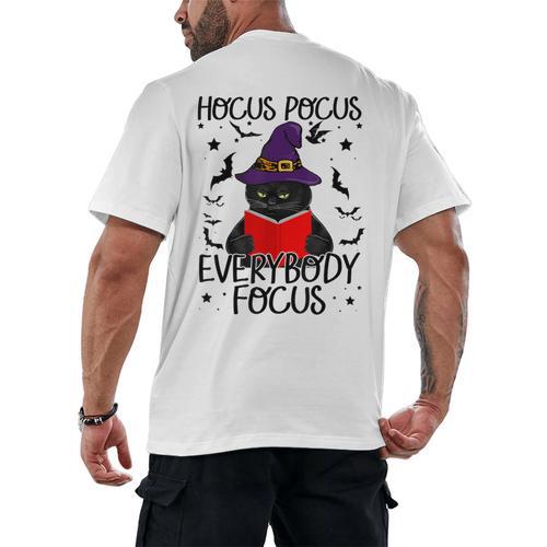 Hocus Pocus Everybody Focus Halloween Teacher For Men Women Men's Back Print T-Shirt - teacherstshirts.com DE