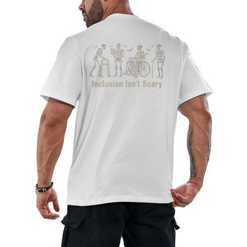 Inclusion Isn't Scary Skeleton Halloween Sped Teacher Premium Tri-Blend Men's Back Print T-Shirt - teacherstshirts.com AU
