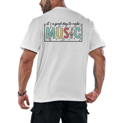 It's A Good Day To Make Music Musician Music Teacher Men's Back Print T-Shirt - teacherstshirts.com