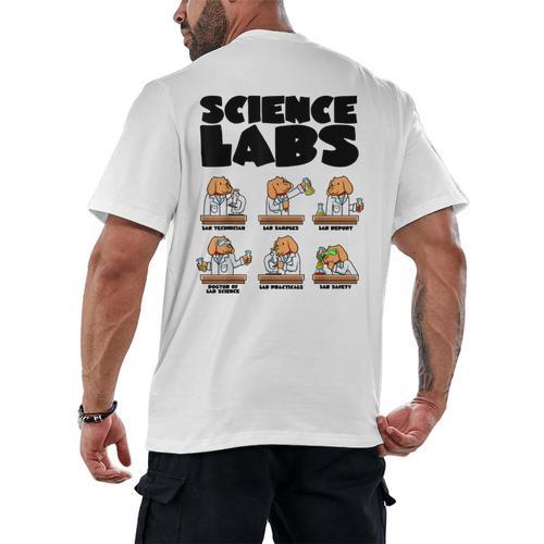 Labrador Retriever Science Labs Dog Lover Teacher Men's Back Print T-Shirt - teacherstshirts.com AU