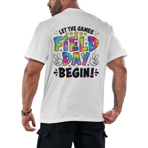 Let The Games Field Day Begin Tie Dye Adults Teacher Kids Men's Back Print T-Shirt - teacherstshirts.com AU