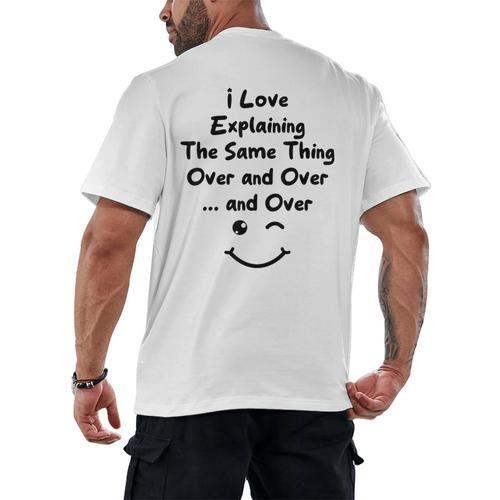 I Love Explaining The Same Thing Teacher Lie Party Men's Back Print T-Shirt - teacherstshirts.com UK
