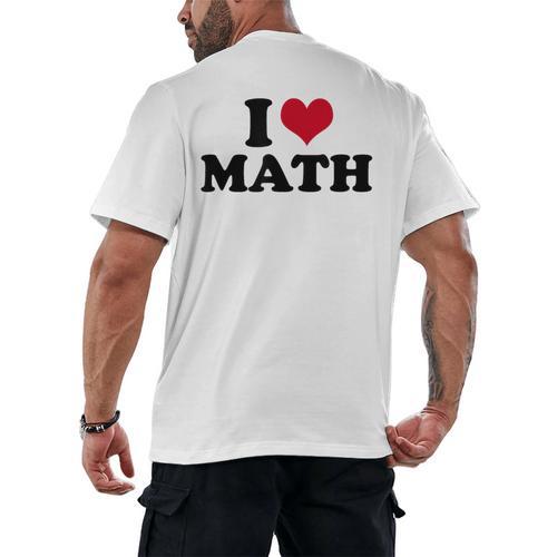 I Love Math Teacher Men's Back Print T-Shirt - teacherstshirts.com