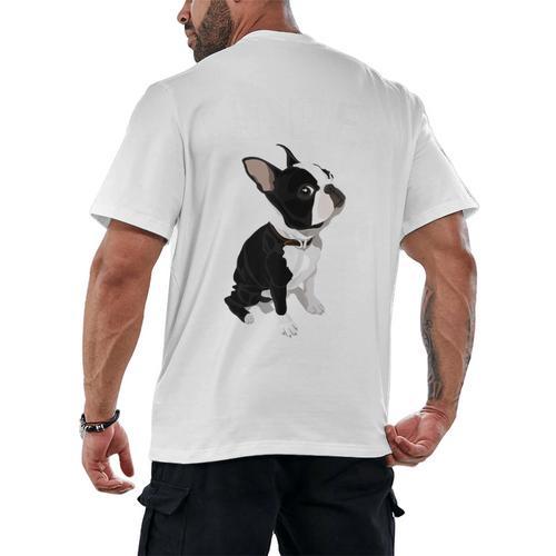 Love NOPE Boston Terrier Dog Lover Men's Back Print T-Shirt - Bostonterriersmerch.com
