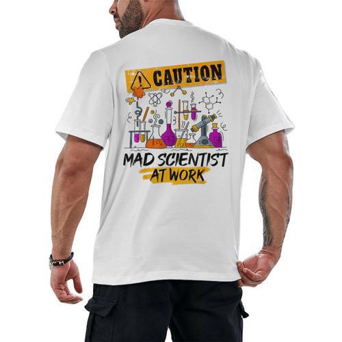 Mad Scientist Halloween Costume Science Teacher Men's Back Print T-Shirt - teacherstshirts.com UK