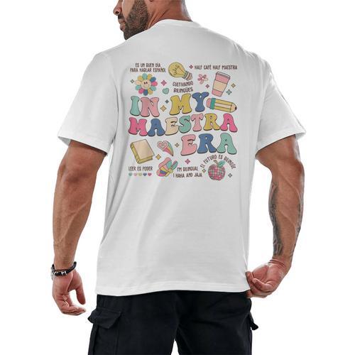 In My Maestra Era Spanish Bilingual Teacher First Day Men's Back Print T-Shirt - teacherstshirts.com AU