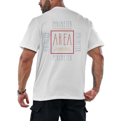 Math Teacher Area Perimeter Cool Math Math Teacher Men's Back Print T-Shirt - teacherstshirts.com CA