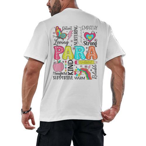Para Paraprofessional Paraeducator Teacher Back To School Men's Back Print T-Shirt - teacherstshirts.com
