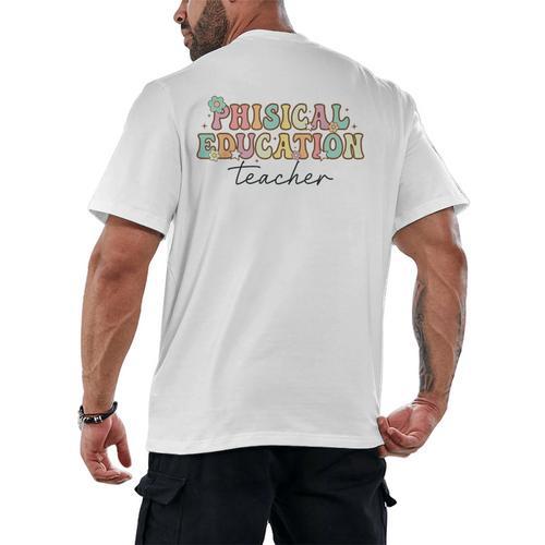 PE Teacher Back To School Physical Education Teacher Men's Back Print T-Shirt - teacherstshirts.com AU