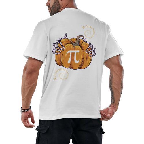 Pi Day Pumpkin Pi Math Teacher Halloween Costume Men's Back Print T-Shirt - teacherstshirts.com AU