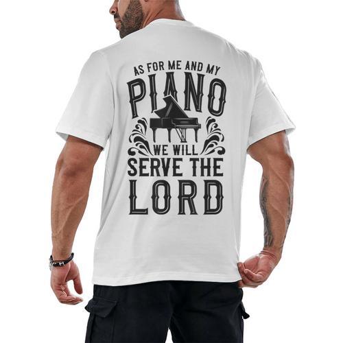 Piano Teacher Pianist Men's Back Print T-Shirt - teacherstshirts.com