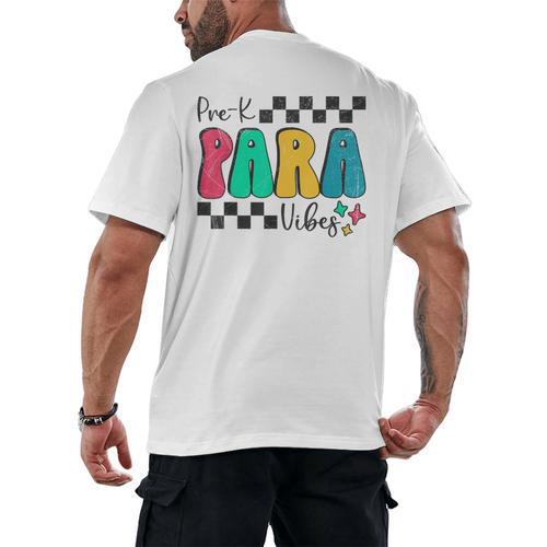 Pre-K Paraprofessional Teacher Back To School Vibes Men's Back Print T-Shirt - teacherstshirts.com AU