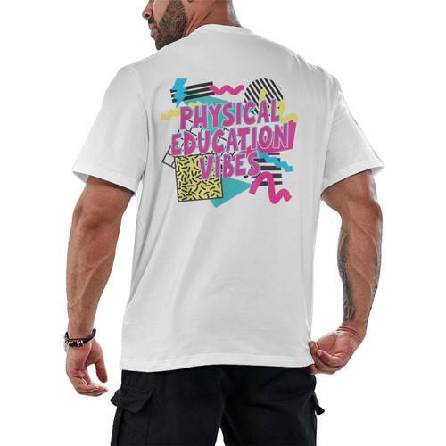 Retro Physical Education Vibes Gym Teacher Phys Ed Teacher Men's Back Print T-Shirt - teacherstshirts.com AU