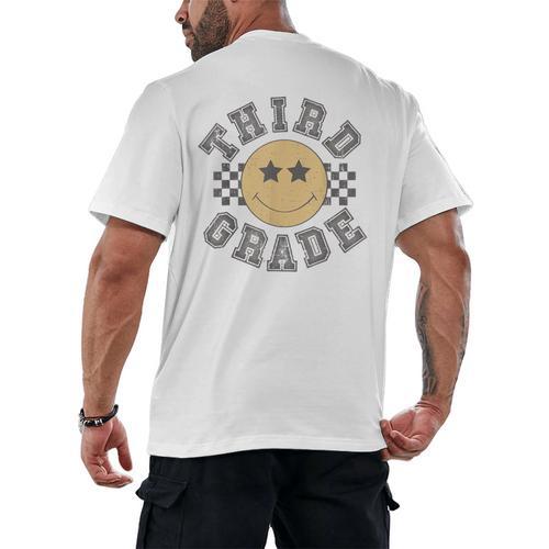 Retro Third Grade Teacher Student 1st Day Back To School Men's Back Print T-Shirt - teacherstshirts.com AU
