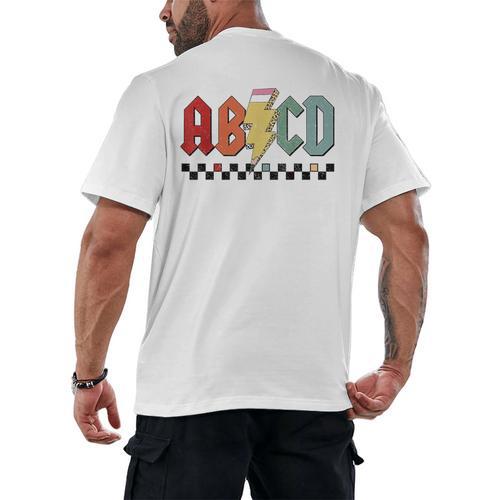 Rock Abcd Back To School Abcd Preschool Teacher Appreciation Men's Back Print T-Shirt - teacherstshirts.com AU