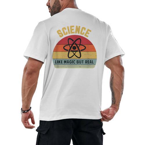Science Like Magic But Real Science Teacher Graphics Geek Men's Back Print T-Shirt - teacherstshirts.com AU