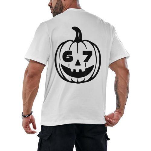 Six Seven Halloween Costume For Students Teachers Men's Back Print T-Shirt - teacherstshirts.com DE