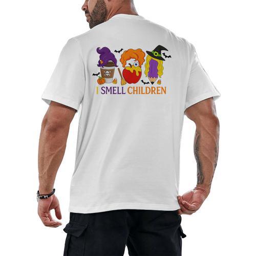 I Smell Children Witch Teacher Halloween Trick Or Teach Men's Back Print T-Shirt - teacherstshirts.com