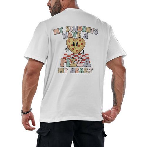 My Students Have A Pizza-My-Heart Valentines Day Teacher Men's Back Print T-Shirt - teacherstshirts.com CA