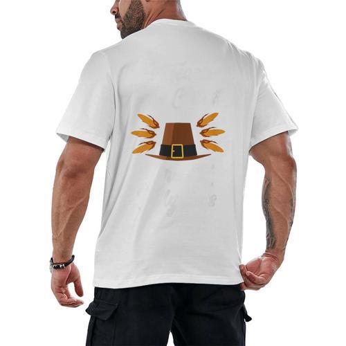 I Teach The Cutest Pre-K Pilgrims Thanksgiving Teacher Item Men's Back Print T-Shirt - teacherstshirts.com