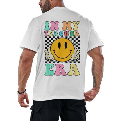 In My Teacher Era Retro Back To School Teacher Student Men's Back Print T-Shirt - teacherstshirts.com